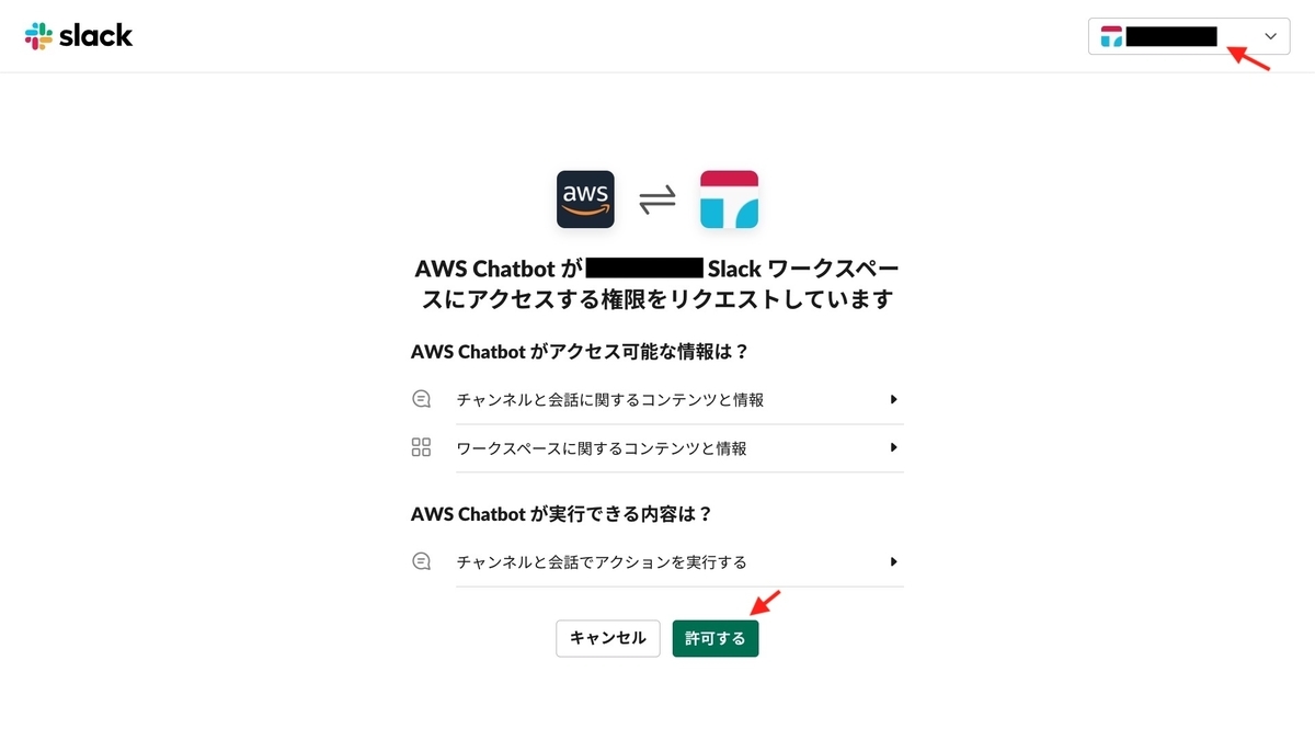 Slack の認証ページ