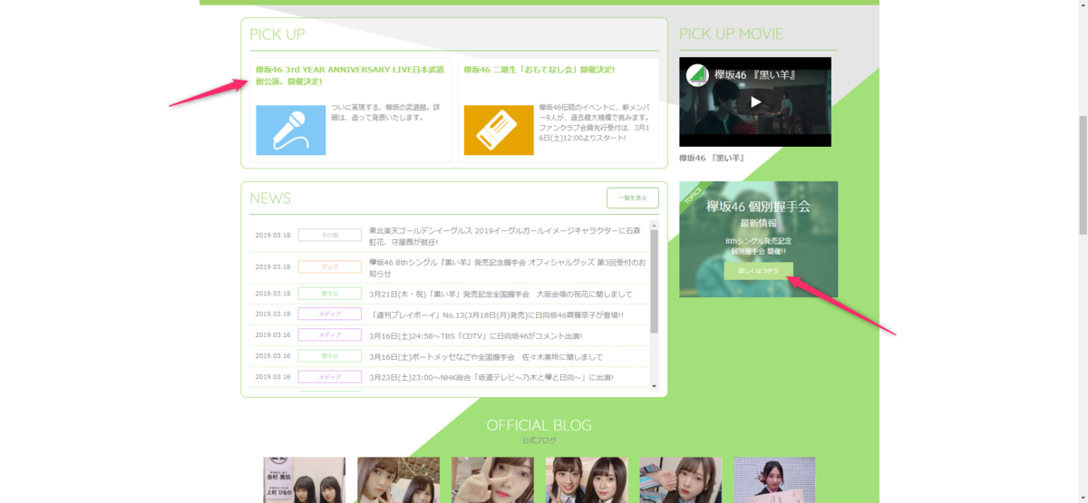 欅坂46公式Webサイトトップページで使っているカラーコード2