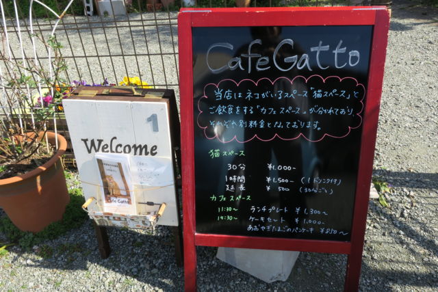 古民家保護猫カフェ　Cafe Gatto看板