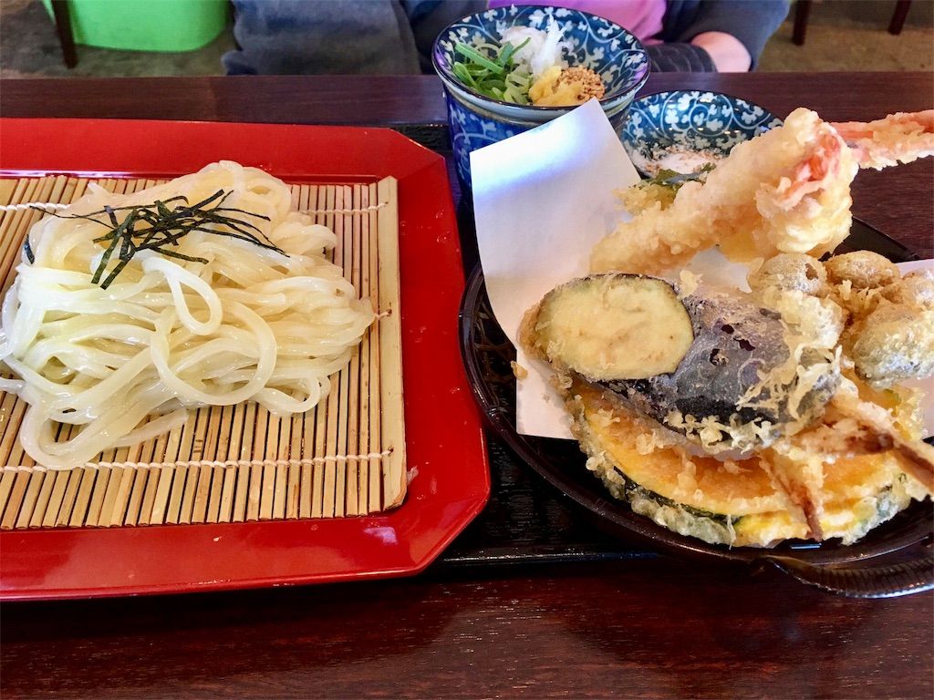 ざるうどん　天ぷら盛り　セット
