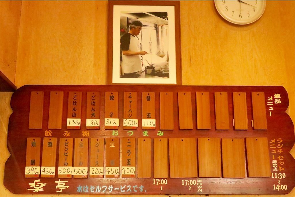 f:id:kimaya:20181210002551j:image 楽亭 壁のメニュー
