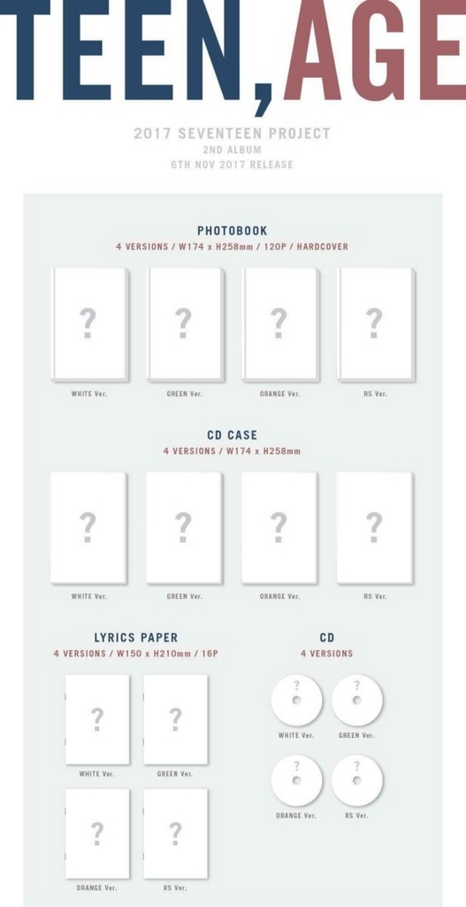 SEVENTEEN 2ndアルバム TEEN,AGE - 君には僕 ―思いのままにセブチを