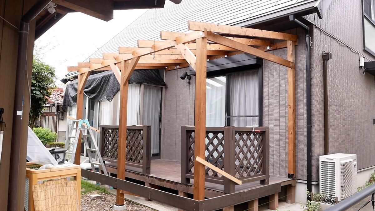 木の根 DIY】ウッドデッキに屋根つけた7 〜垂木取り付け編〜 - Kimpa Life