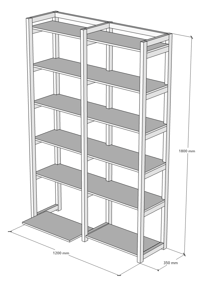 オープンラック製作！階段付近のデットスペースをフル活用 - Kimpa