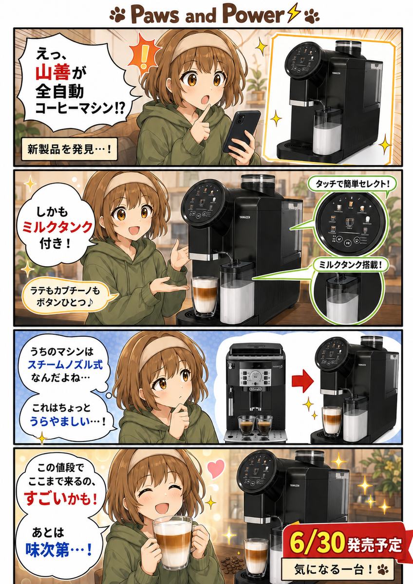 山善 YACM-M1593(B) レビュー前チェック｜全自動コーヒーマシンは