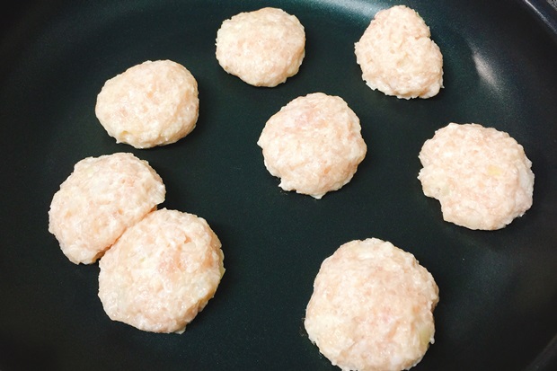 豆腐玉ねぎ鶏つくね焼き方画像