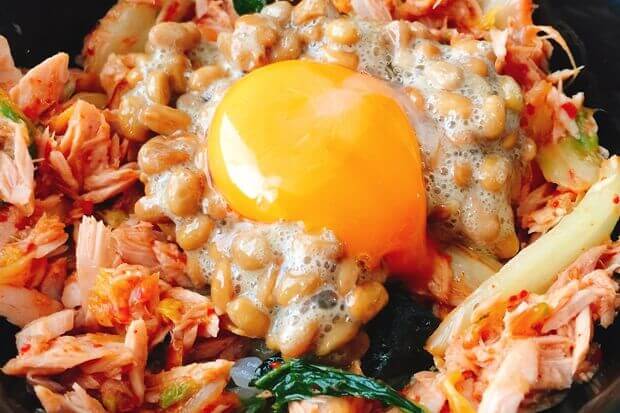 ツナキムチ納豆丼レシピ