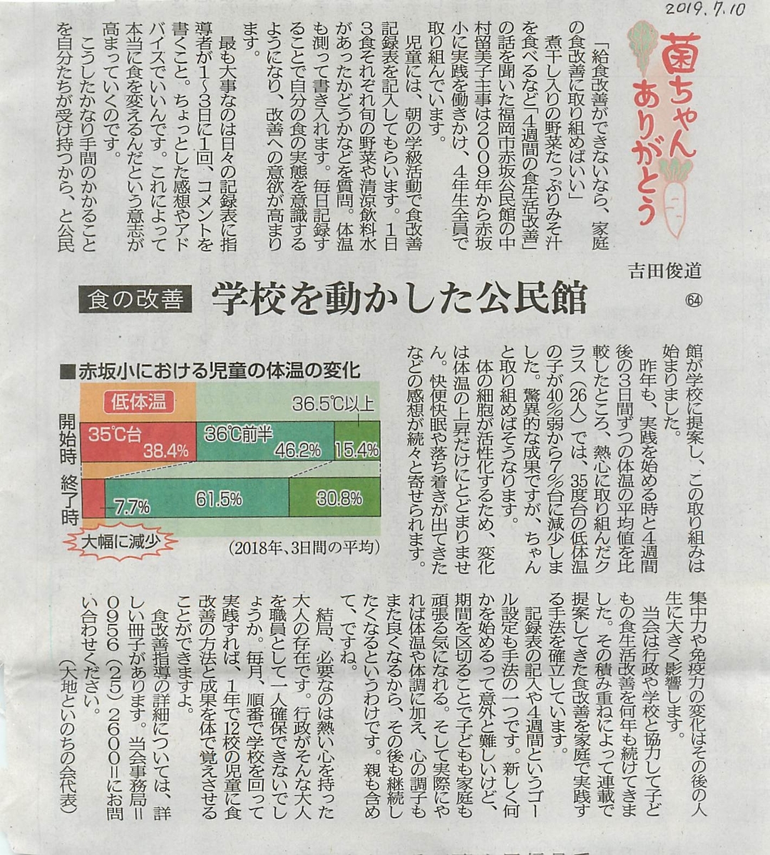 西日本新聞連載64話 給食改善が無理なら 吉田俊道ブログ 菌ちゃんありがとう 西日本新聞連載64話 給食改善が無理なら 吉田俊道ブログ 菌ちゃんありがとう