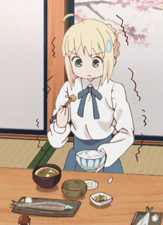 衛宮さんちの今日のごはん 9話 セイバーさん謎ポーズ 豚のメモ帳