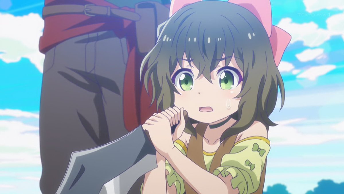 くまクマ熊ベアー 4話 すごくでっかいナイフを持つフィナ 豚のメモ帳