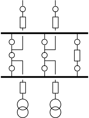 図　二重母線 1・1/2 LS 方式