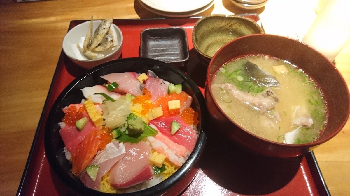 海鮮丼＠順風満帆（2021年8月24日撮影）