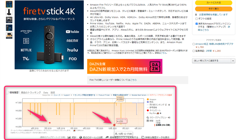 Amazonで損をしないための最安値チェック商品keepa