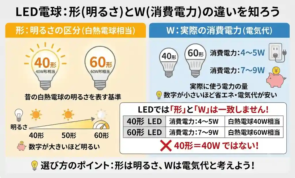 LED電球40形60形違いで知っておくべき基本とは？