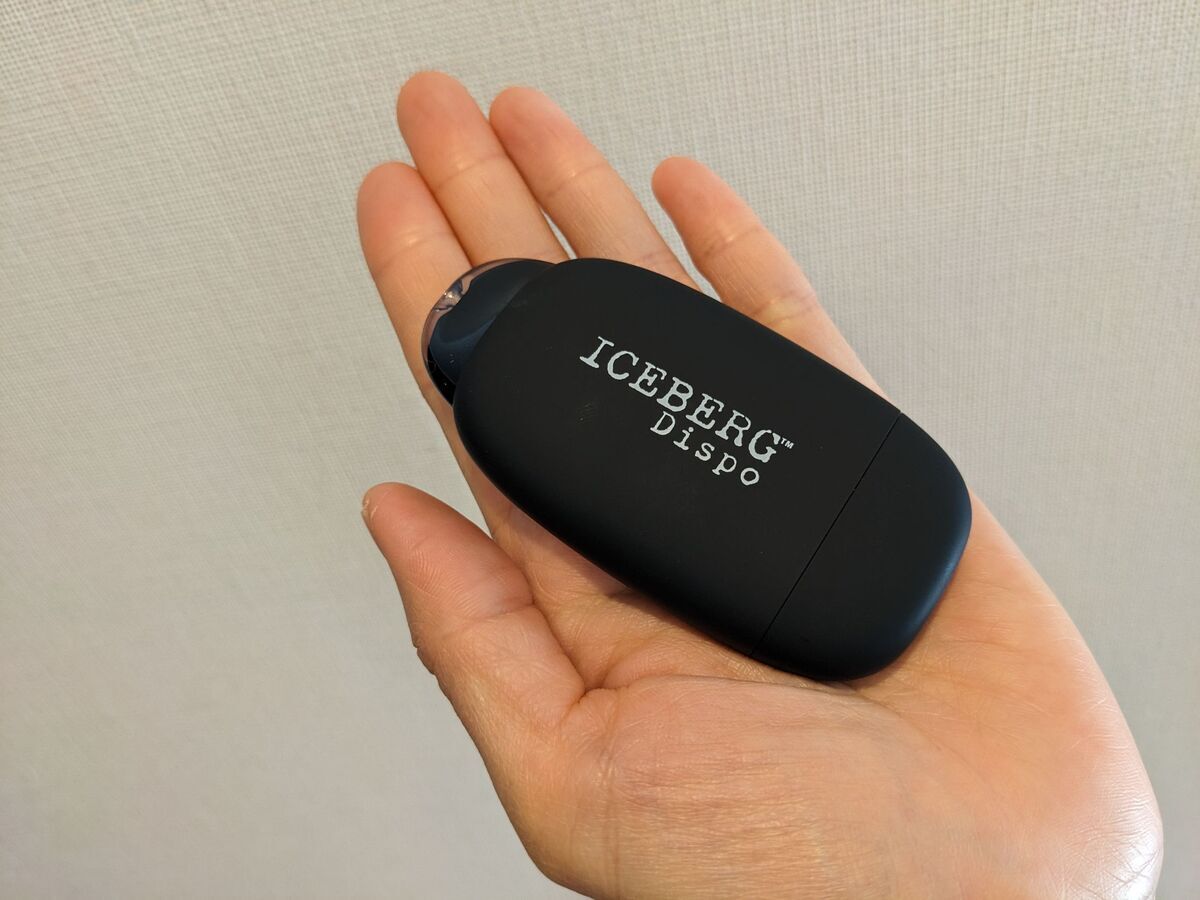 アイスバーグディスポのサイズ感を手のひらに載せて検証。