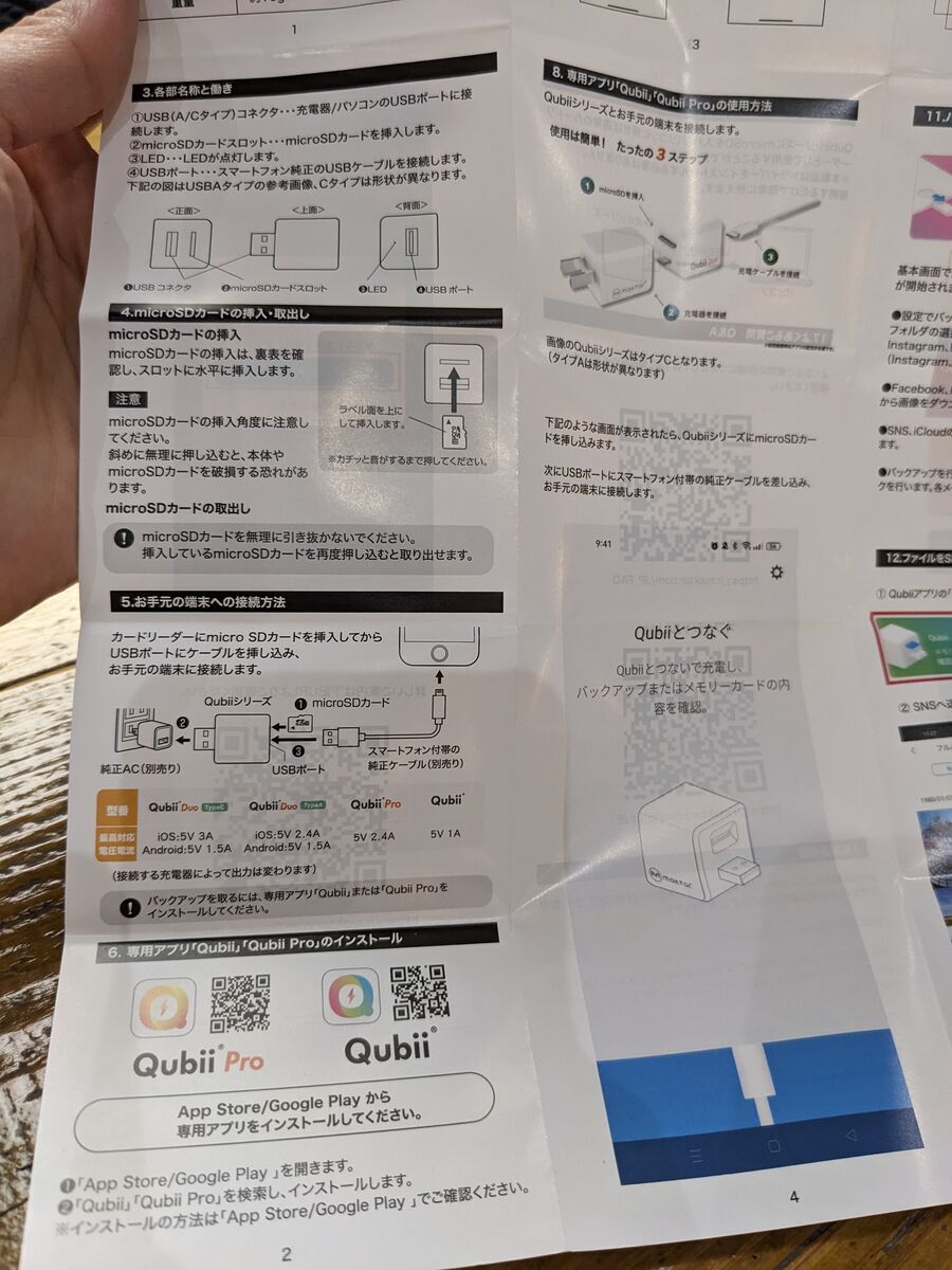 Qubiiの取り扱い説明書