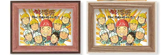 似顔絵サービスを送別の品にする際のアイテムイメージ写真