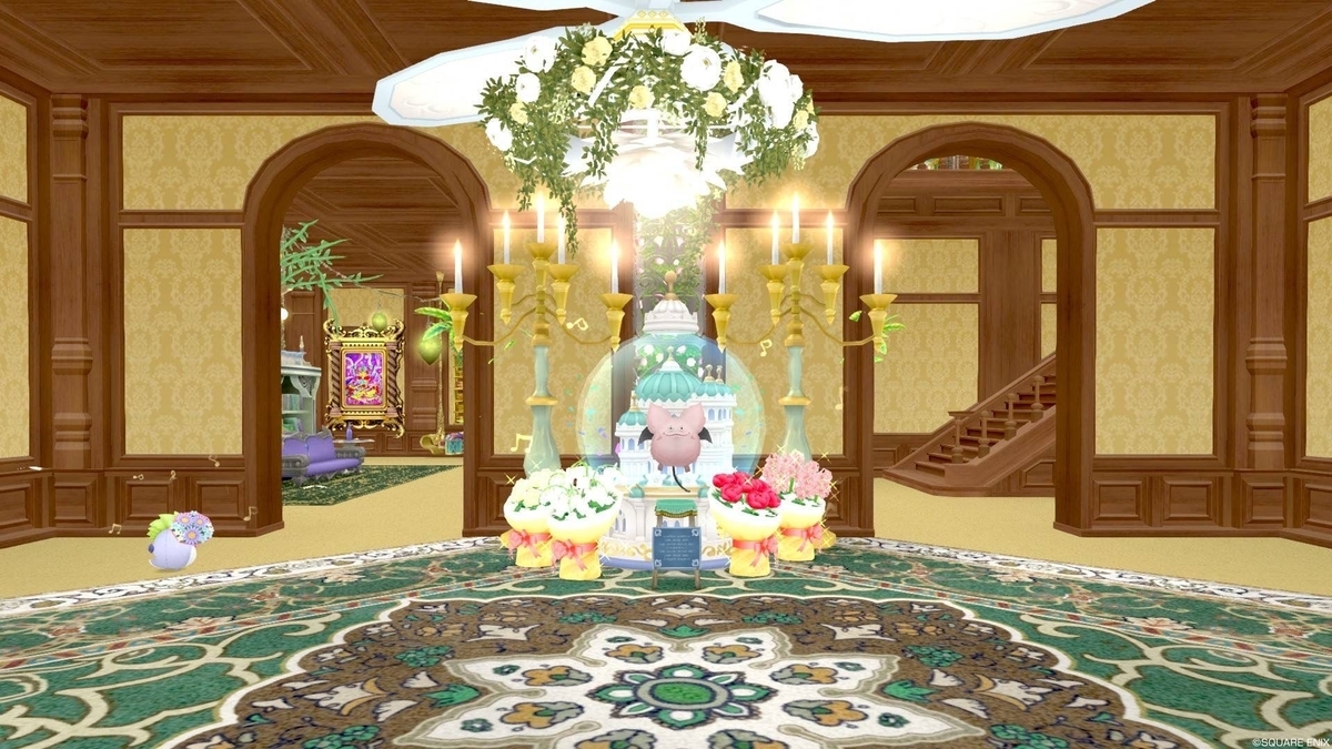 【ドラクエ10】家具を組み合わせて元々の家キットのように作る♡ダイヤモンドランク特典のLサイズ・グランミュージアム【ハウジング】 今日のおきん