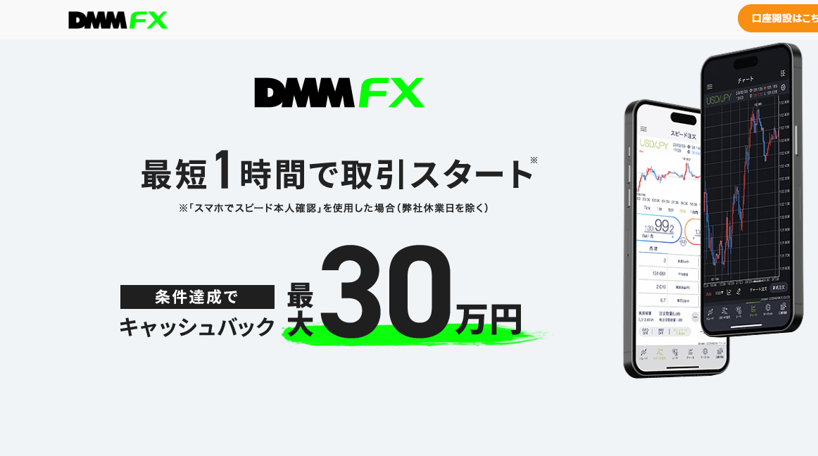 DMMFX　３０万円キャッシュバック