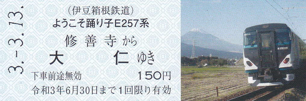 伊豆箱根鉄道 ようこそ踊り子ｅ２５７系記念乗車券特急券セット きっぷ なんでも屋さん ｎｅｘｔ