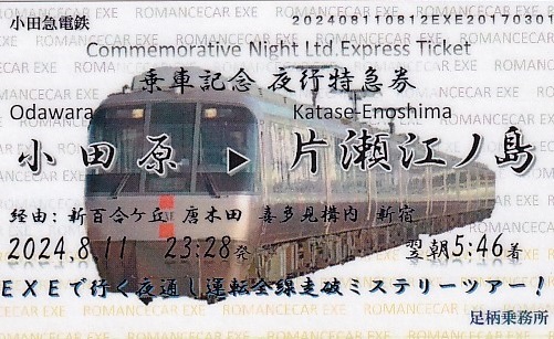 特急ロマンスカー・LSE（7000形）「引退記念乗車券・入場
