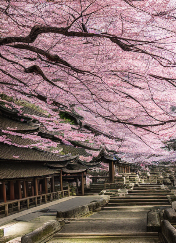 古への 奈良の都の 八重ざくら 今日九重に 匂ひぬるかな