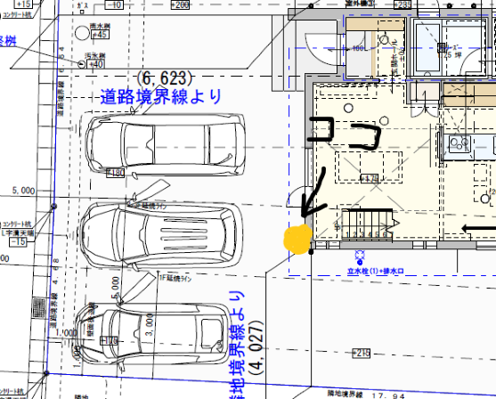 駐車場ライト場所