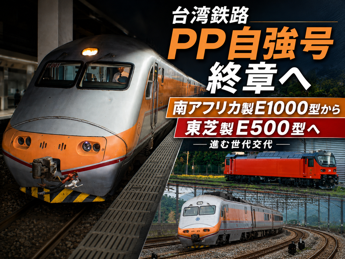 台湾鉄路「PP自強号」終章へ 南アフリカ製E1000型から東芝製E500型へ