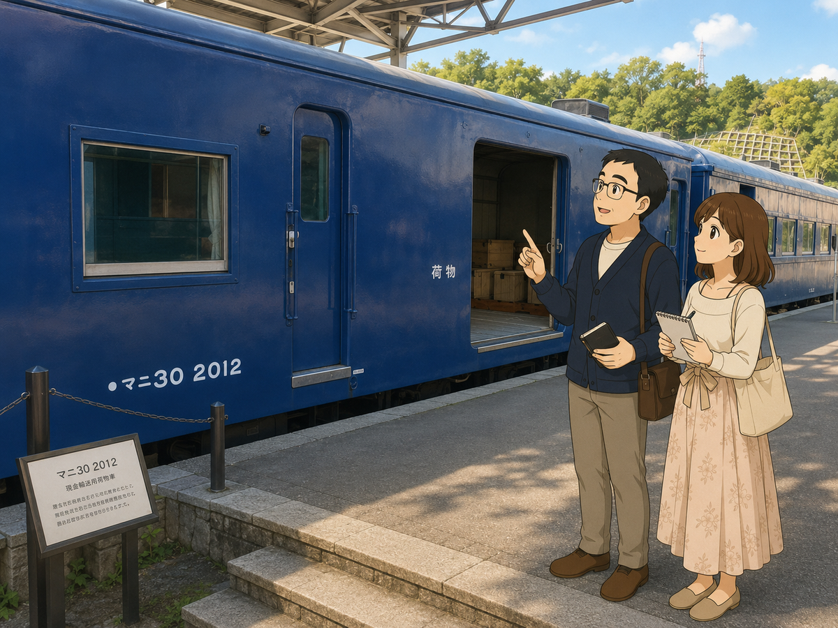 珍しい鉄道車両】現金輸送車マニ30 2012 （小樽市総合博物館）《AI嬢