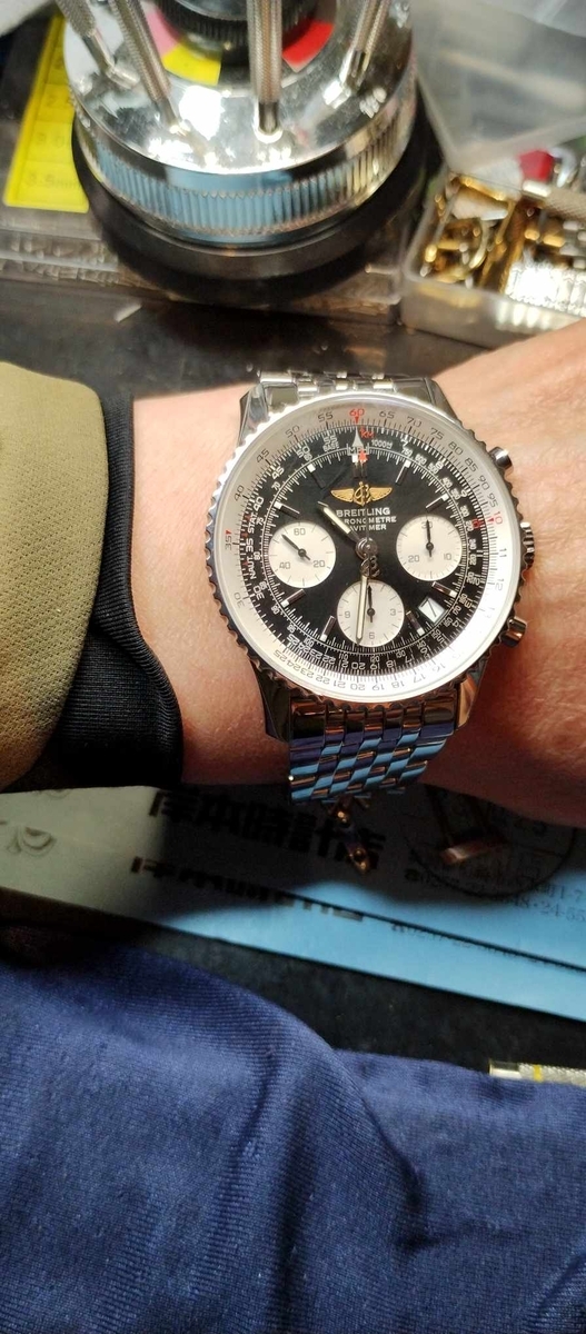 Breitling Navitimer A23322用SSブレースレット Pre-owned Breitling Navitimer A23322 stainless steel 41mm auto