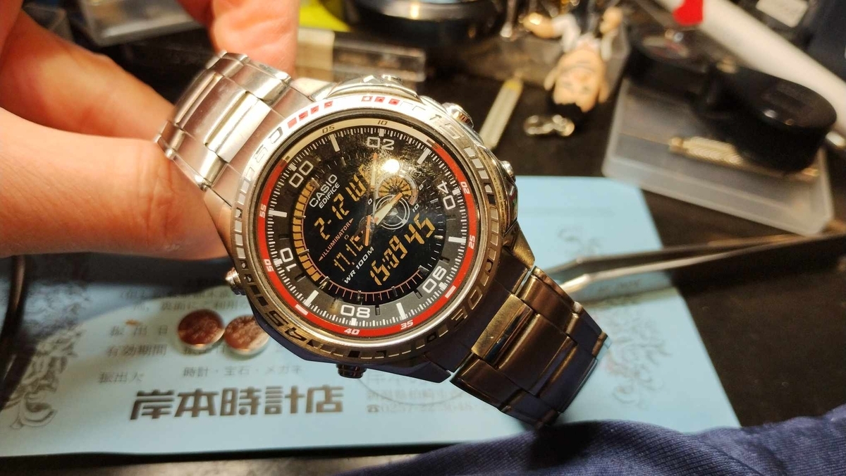 EFA-121D #4334 機番 #カシオ #エディフィス #EDIFICE #電池交換 #新潟 