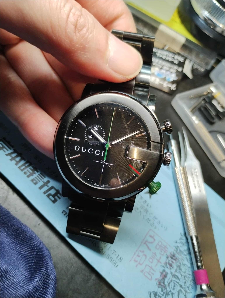 GUCCI #グッチ #Gクロノ #時計 #電池交換 #新潟県 #柏崎市 #岸本時計店