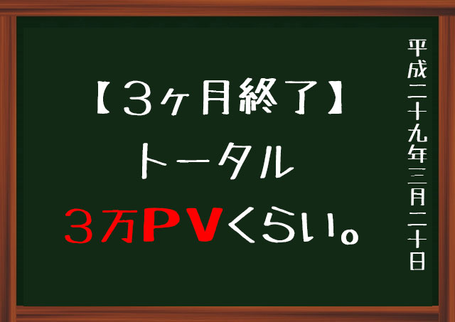 ３ヶ月終了　３万PV