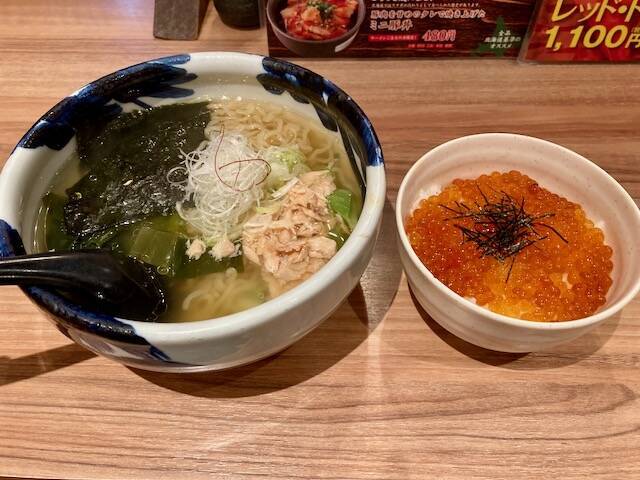 弟子屈ラーメン　イクラ丼