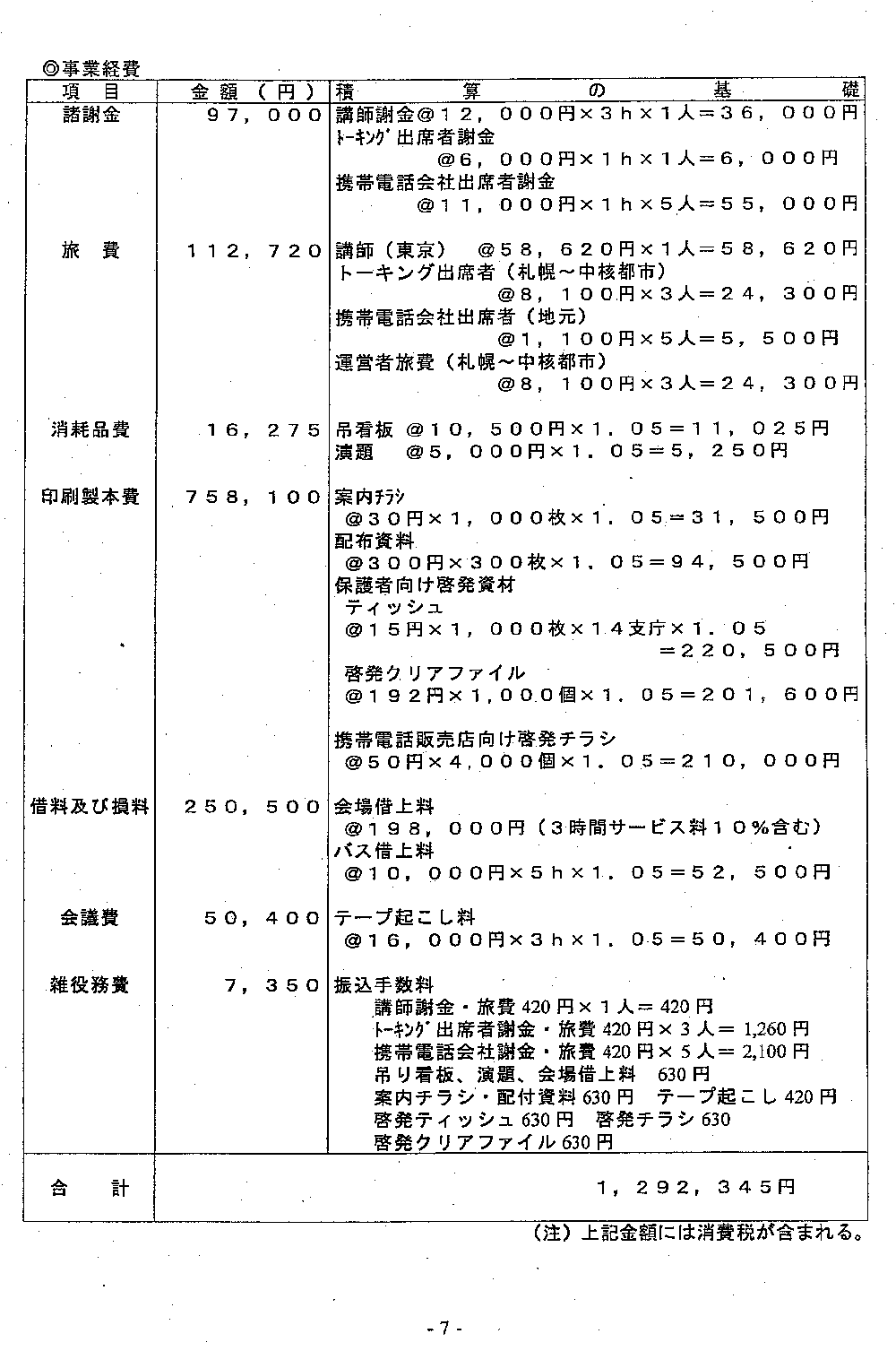 平成20年3月28日付決定書(決定内容詳細：文科省宛提案書別添「平成20年