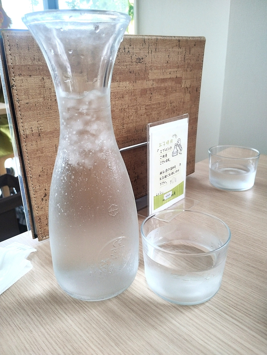 テーブルに置かれた水