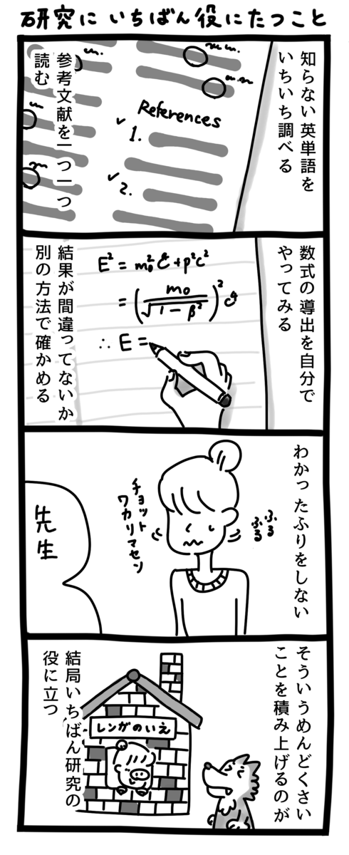 4コマ「研究にいちばん役に立つこと」