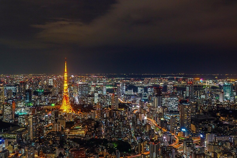 六本木ヒルズスカイデッキから撮影した夜景