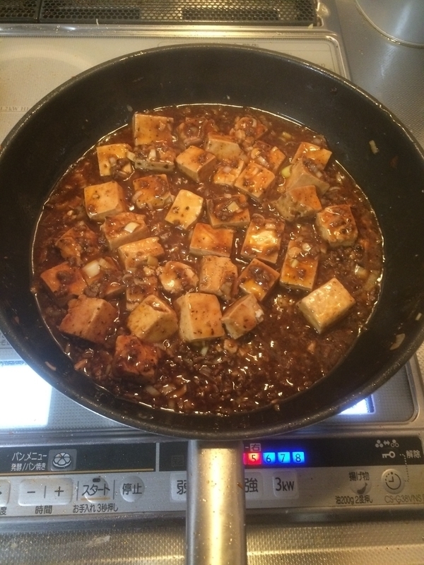 マーボー豆腐調理