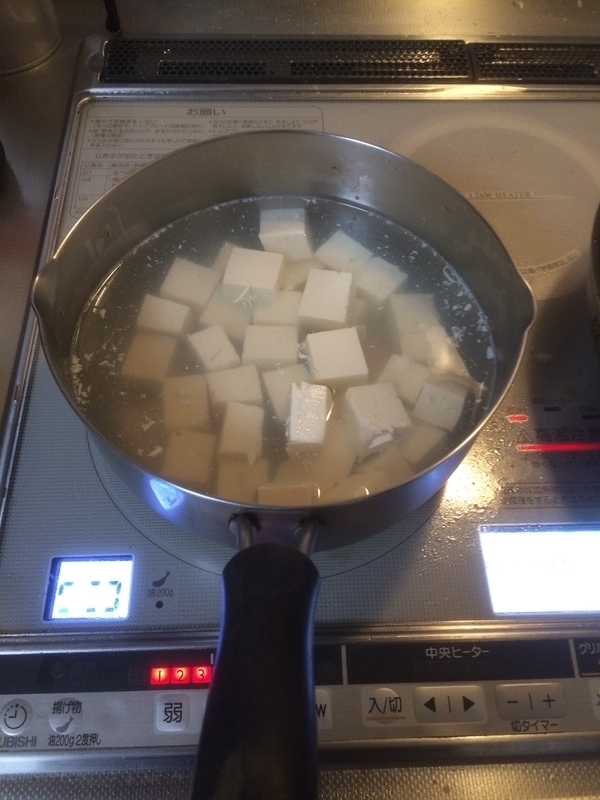マーボ豆腐塩茹で