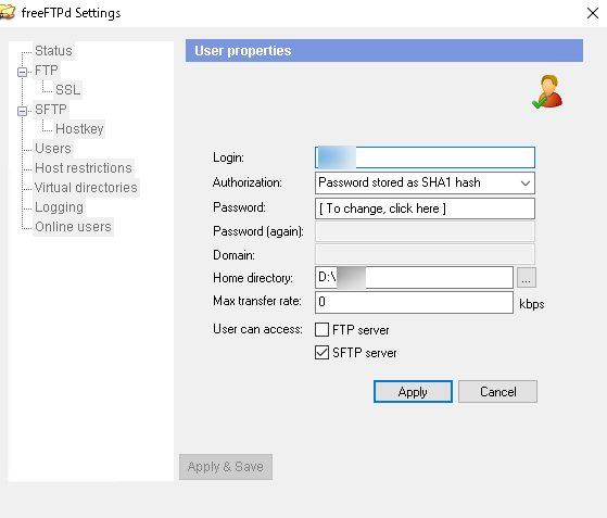 Windows10でsftpサーバを動かす Freeftpd うれしいブログ
