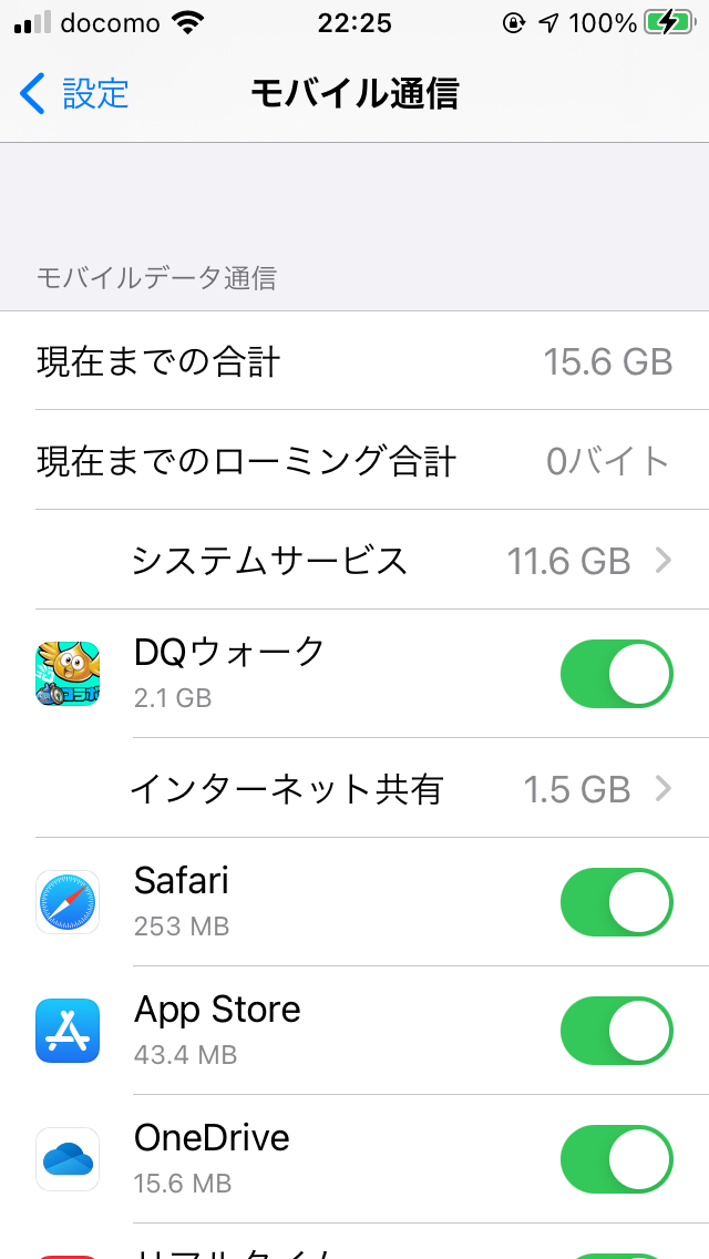Iphone モバイル通信 システムサービス で何gbも使われている うれしいブログ