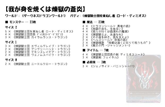 デッキ紹介 【ダークネスドラゴン】 - バディファイ党