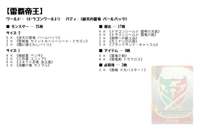 デッキ紹介 竜牙雷帝 - バディファイ党