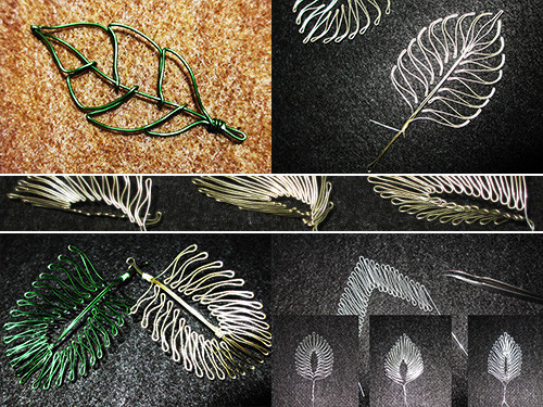 ワイヤークラフト作品 「葉っぱ」ワイヤーリーフ - ワイヤークラフト