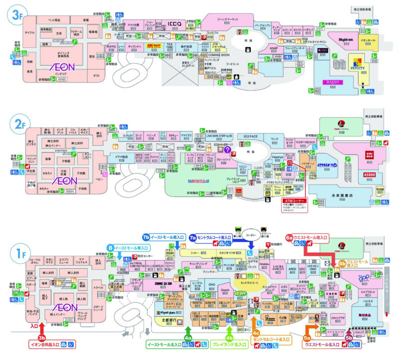 商業施設調査―イオンモール秋田ー その2：プログラムと平面構成
