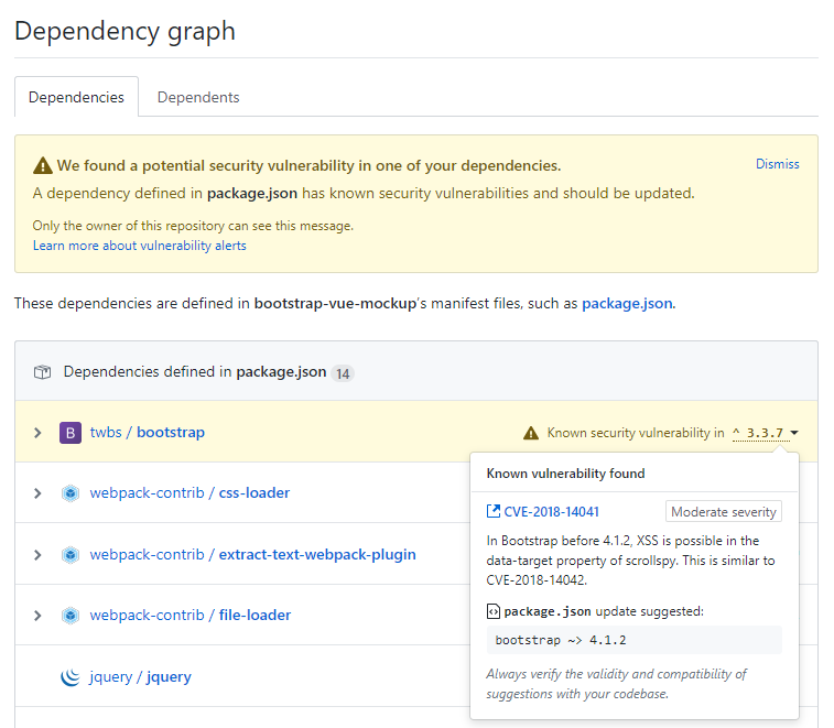 GitHub から Potential security vulnerability found という通知が来てた - kntmr-blog