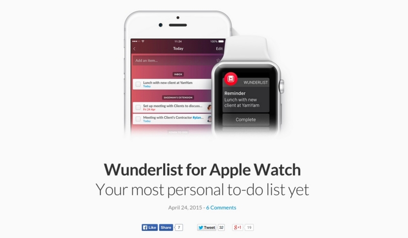 Apple Watchの「Wunderlist」