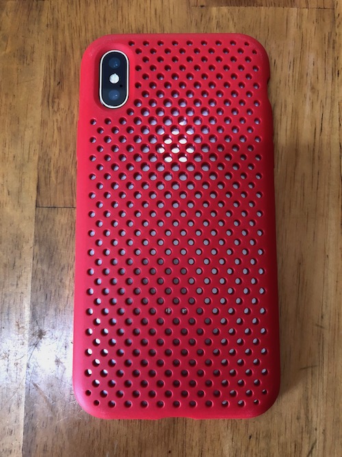 AndMesh iPhone X ケース メッシュケース Qi 充電 対応 赤 レッド