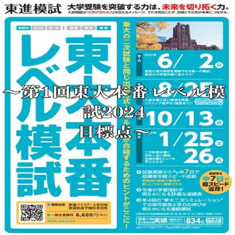 貴重⭐️東進 2024年度 第1回 6月 東大本番レベル模試（2回分
